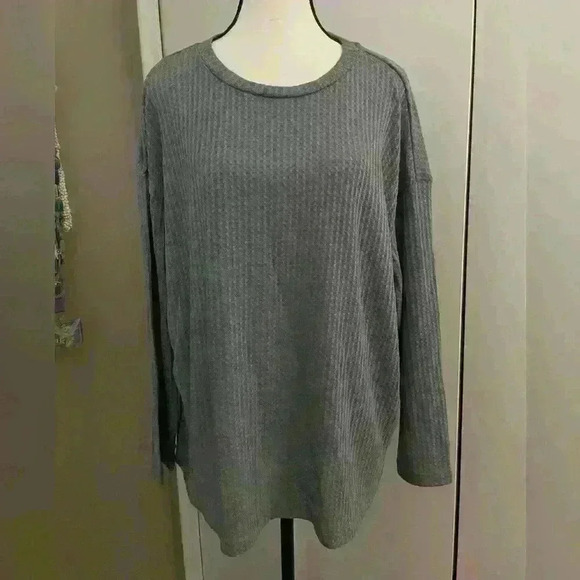 SHEIN Basics waffle knit long sleeve size 0XL top - Picture 1 of 3